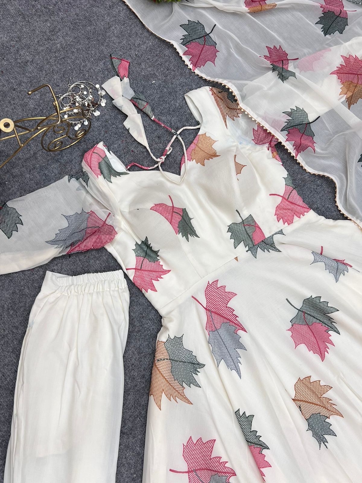 Comfort Chic Maple Flower Anarkali