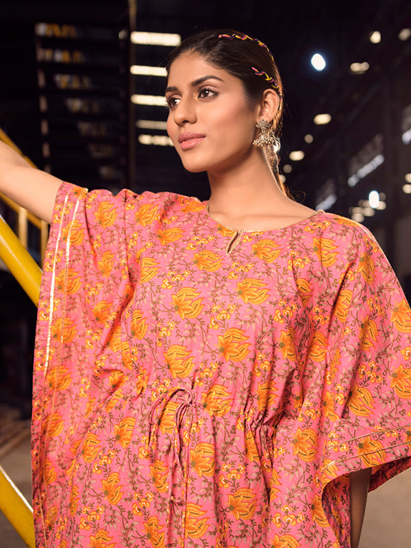 Strawberry Hand Printed Kaftan Set