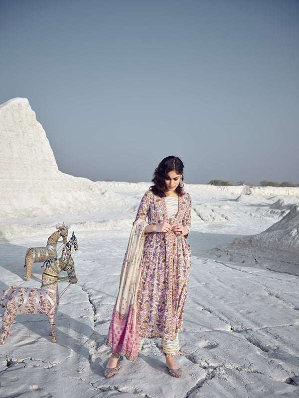 Candy Floss Pink and White Shrug Set