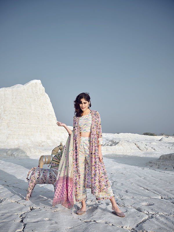 Candy Floss Pink and White Shrug Set
