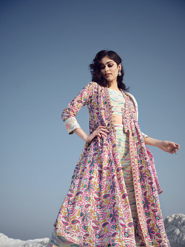 Candy Floss Pink and White Shrug Set