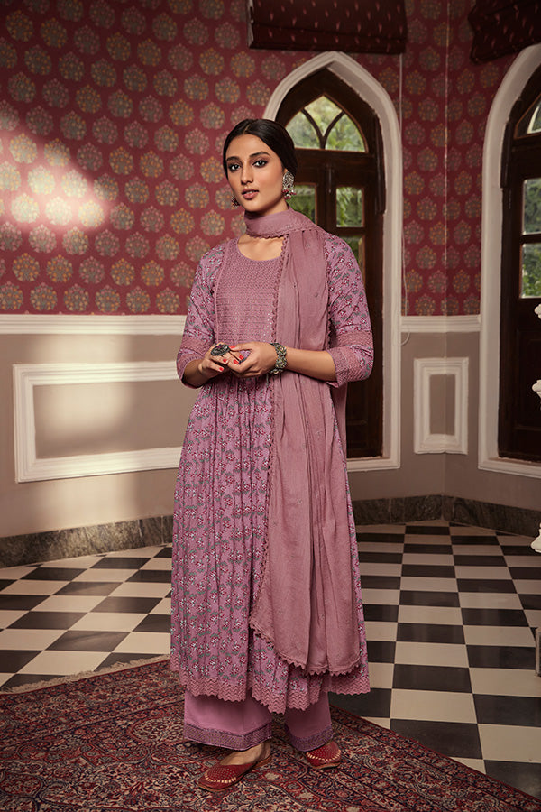 Onion Pink Hand Embroidered Kurta Set