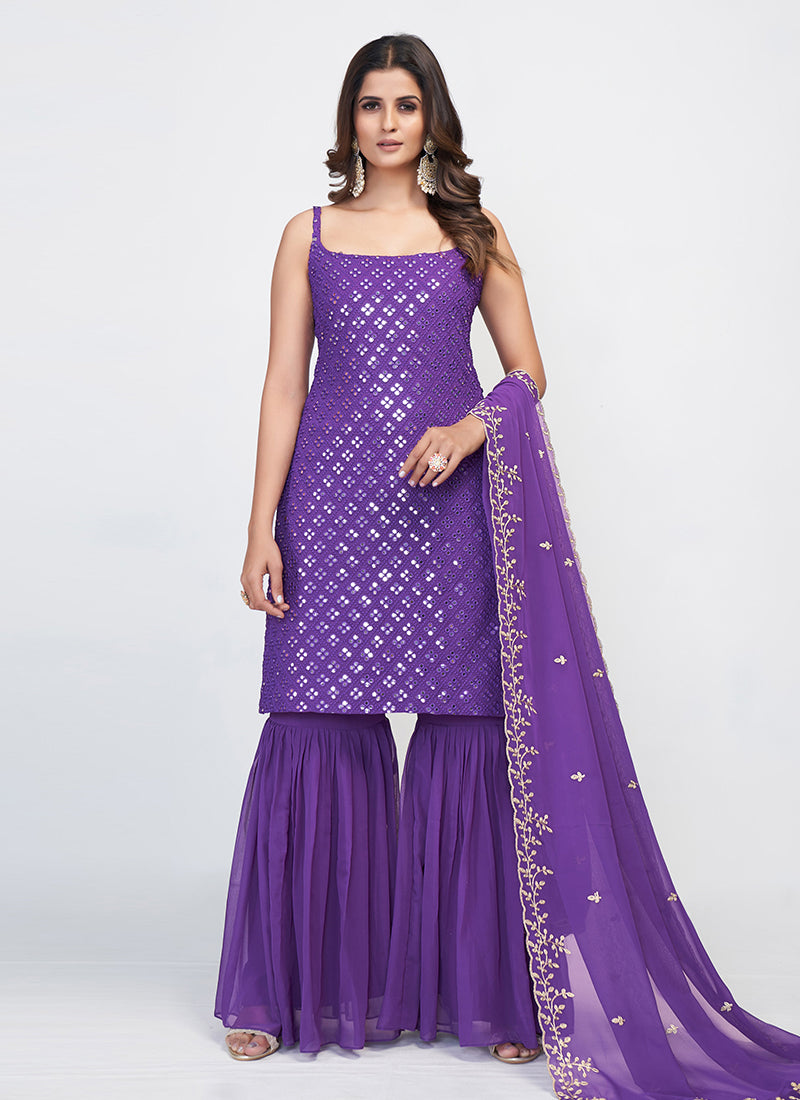 Anushree's Himalayan Lavender Elegance Splendor Sharara