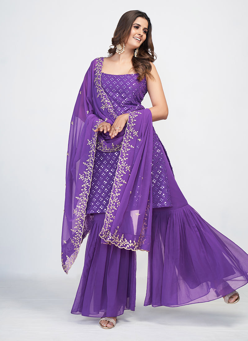 Anushree's Himalayan Lavender Elegance Splendor Sharara