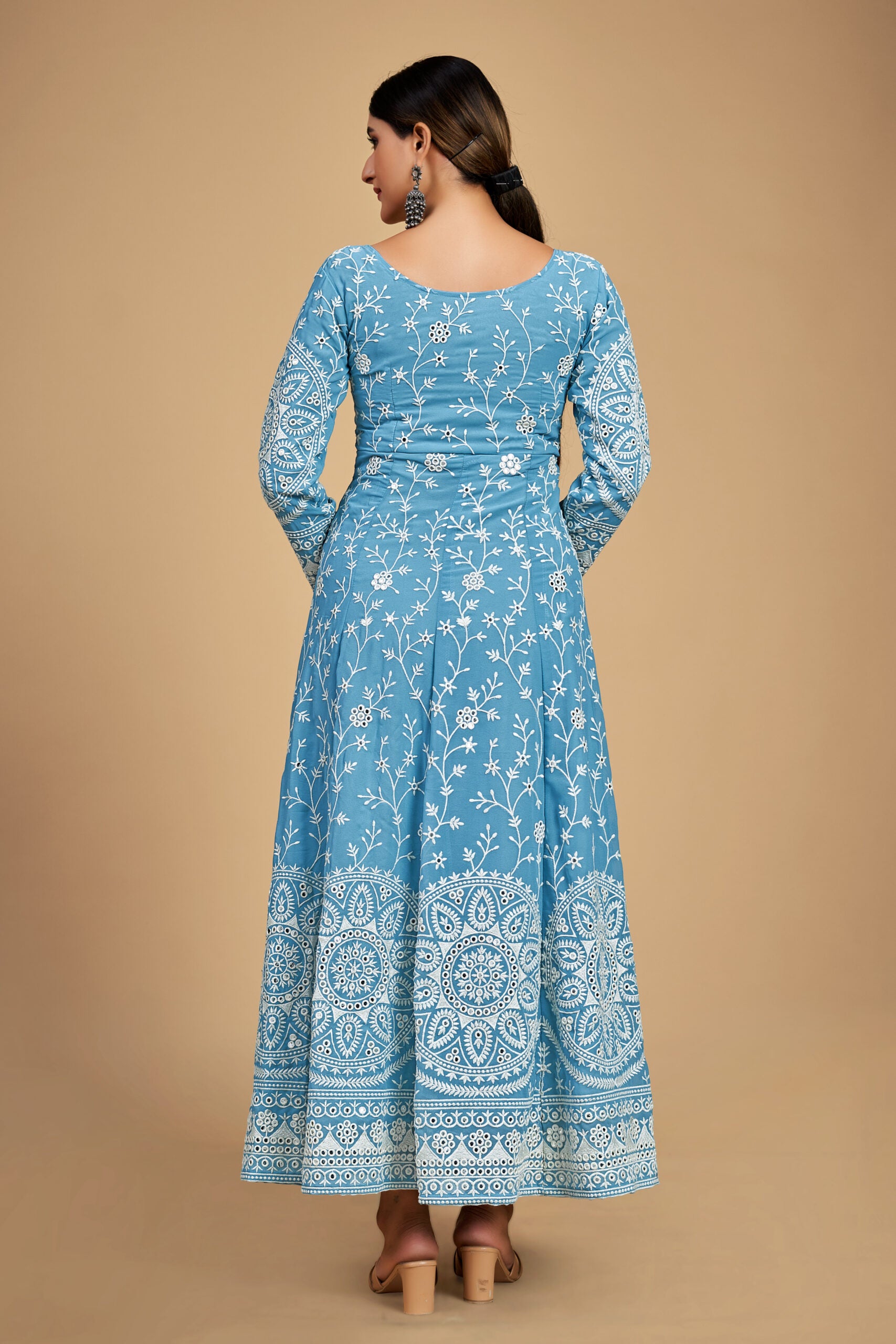 Lustrous Georgette Chikankari Anarkali