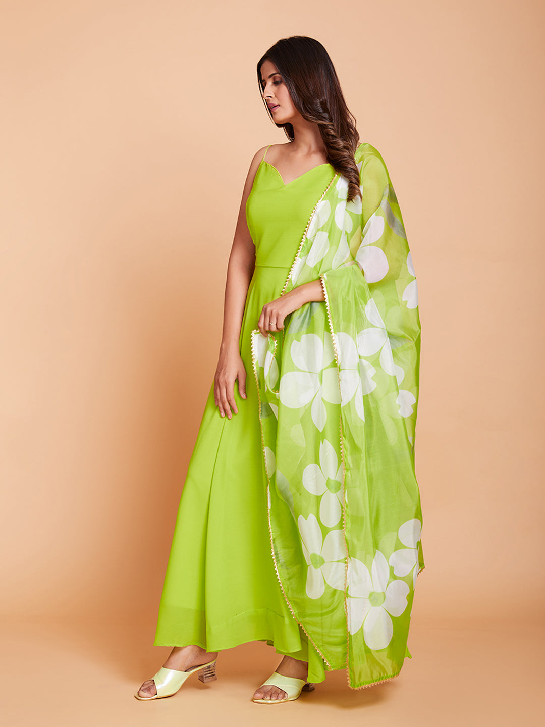 Luminaire Neon Whirl Georgette Gown