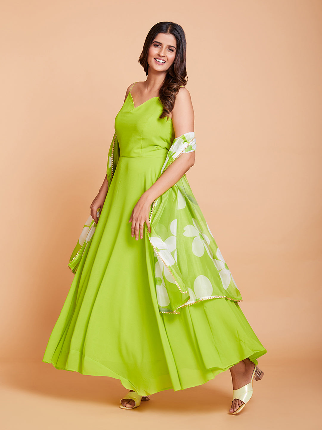 Luminaire Neon Whirl Georgette Gown