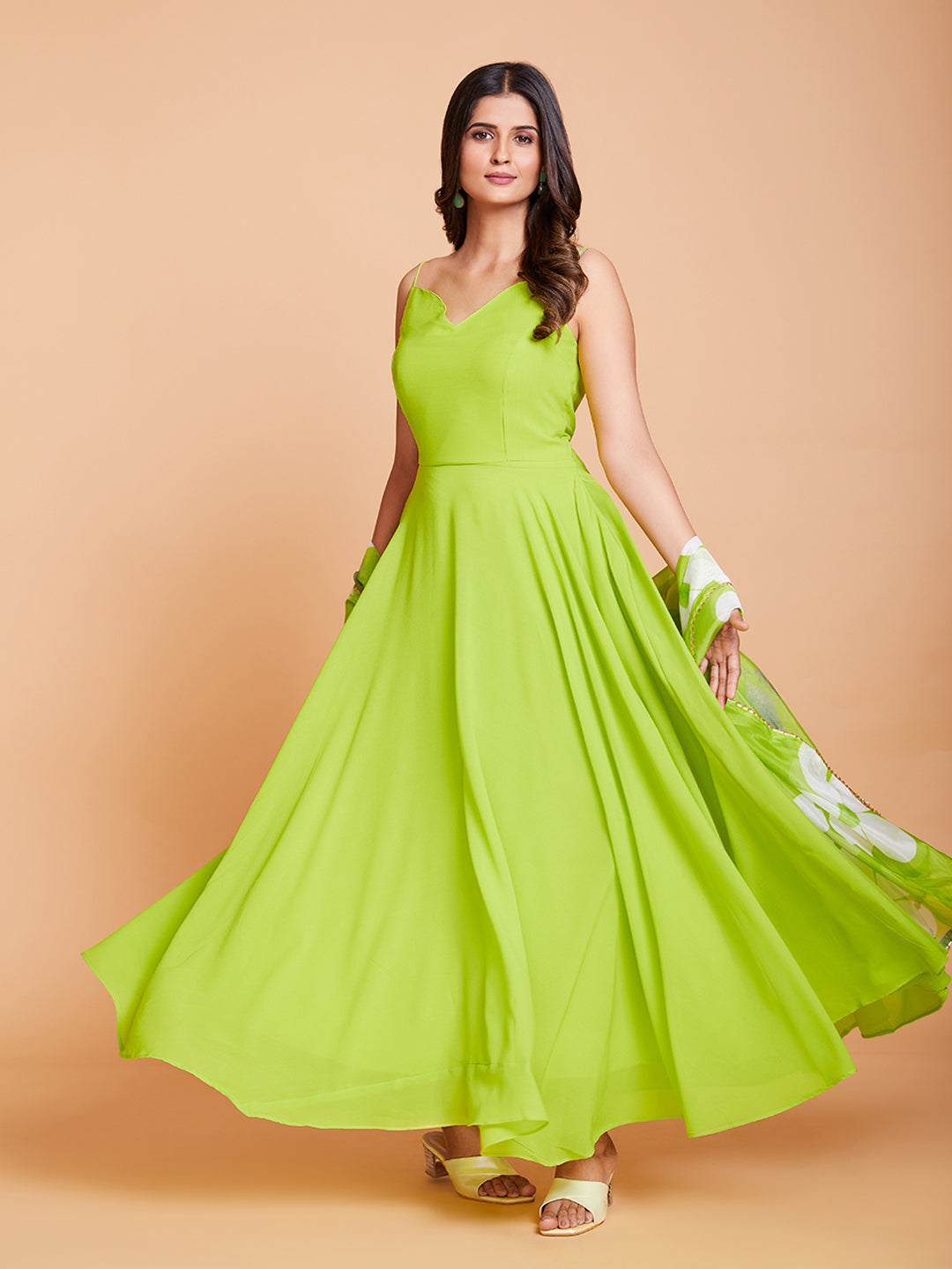 Luminaire Neon Whirl Georgette Gown