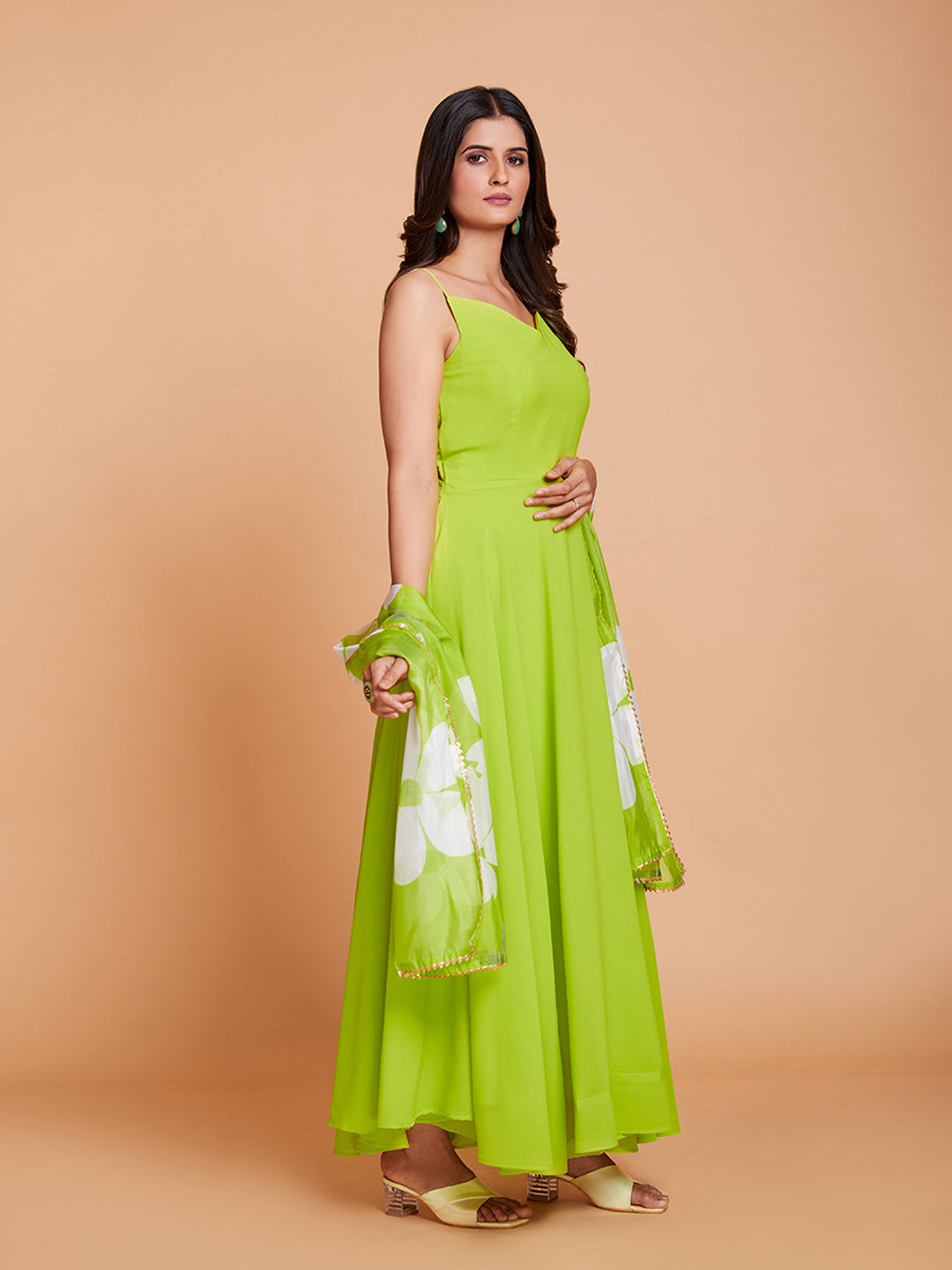Luminaire Neon Whirl Georgette Gown