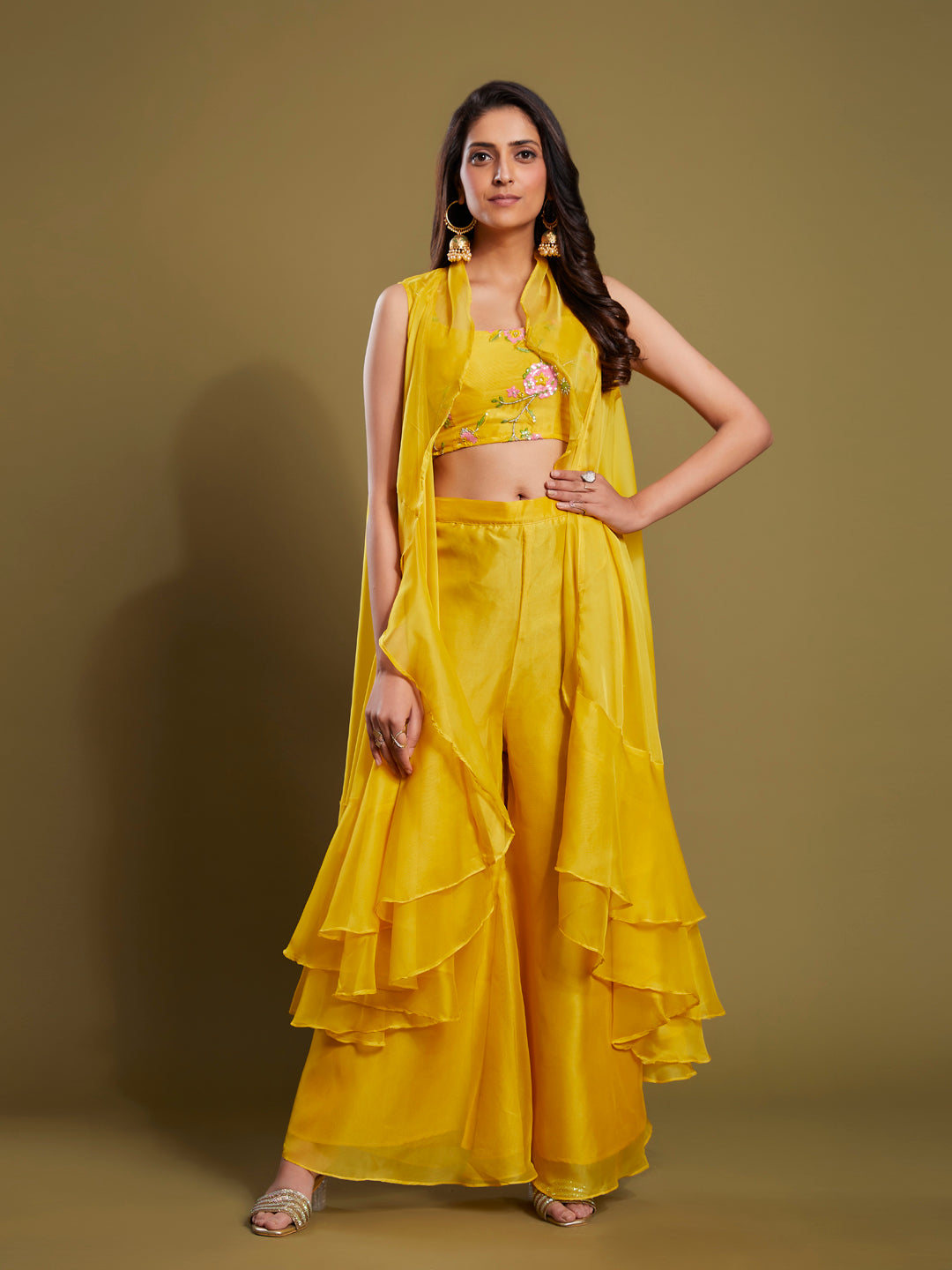 Alessandra's Zari Glamour Duo Organza Co-ord Set Enriched with Resham