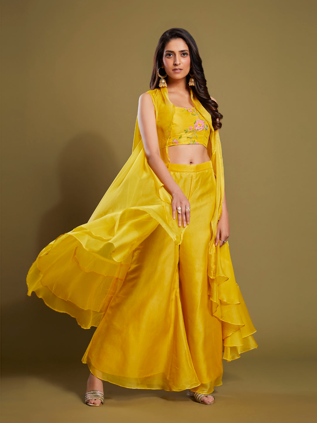Alessandra's Zari Glamour Duo Organza Co-ord Set Enriched with Resham