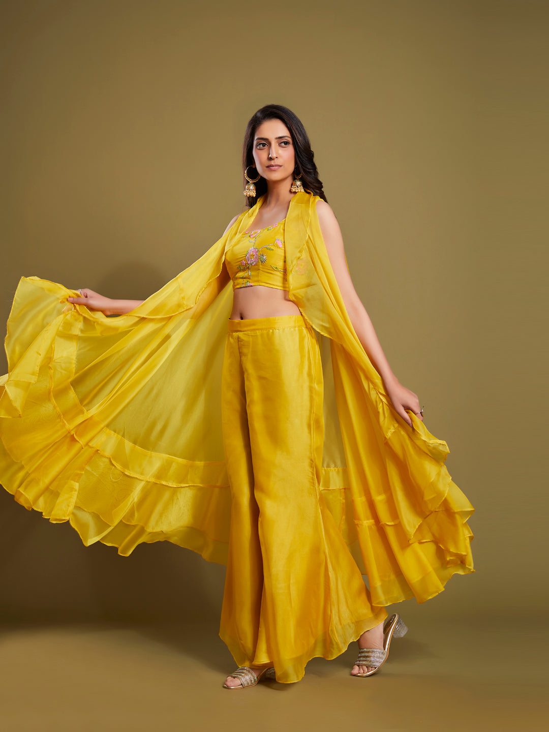 Alessandra's Zari Glamour Duo Organza Co-ord Set Enriched with Resham