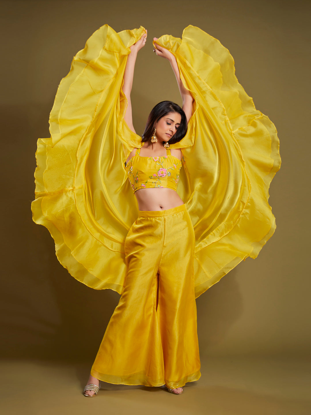 Alessandra's Zari Glamour Duo Organza Co-ord Set Enriched with Resham