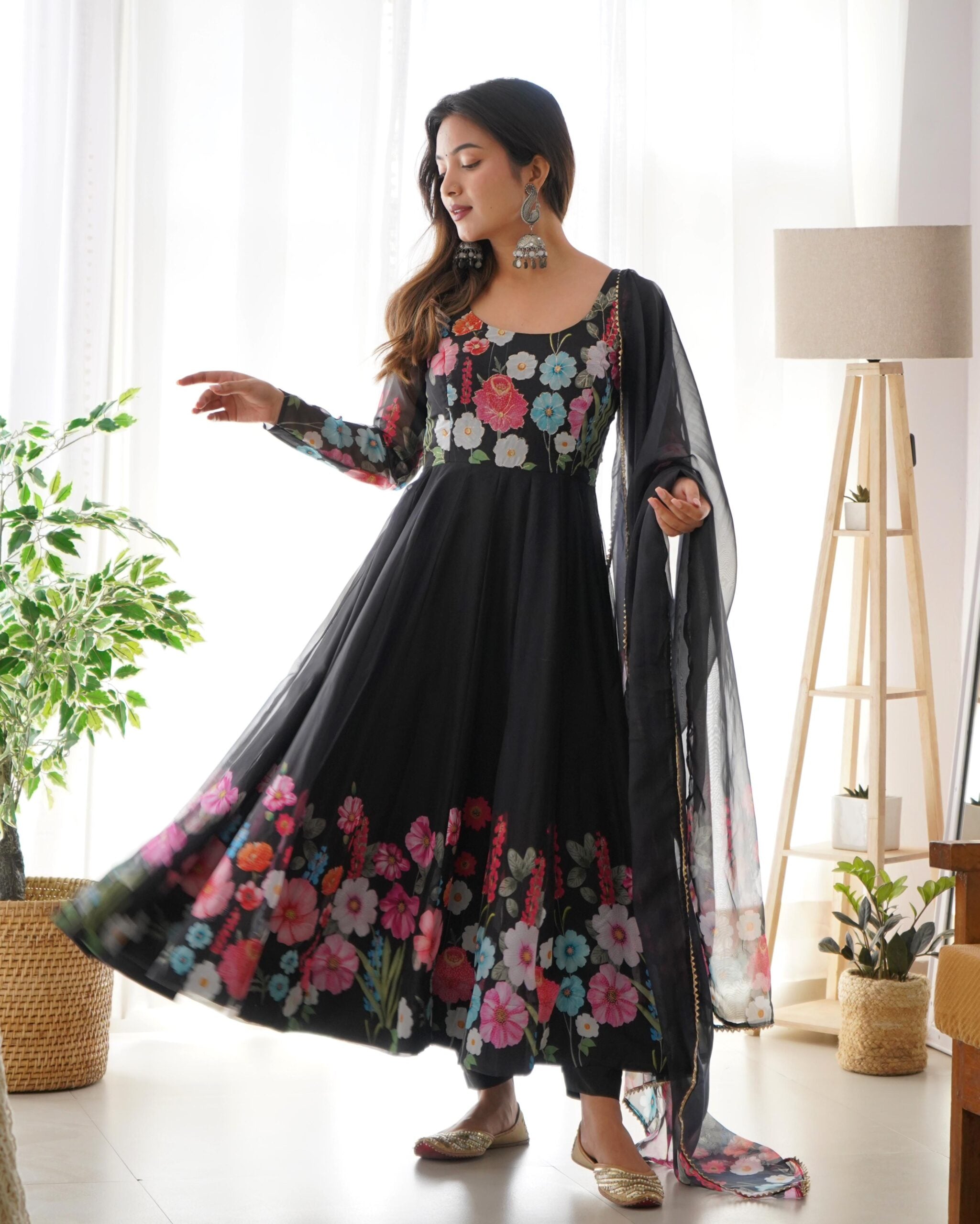 Zaffran Zephyr Charm Soft Organza Silk Anarkali
