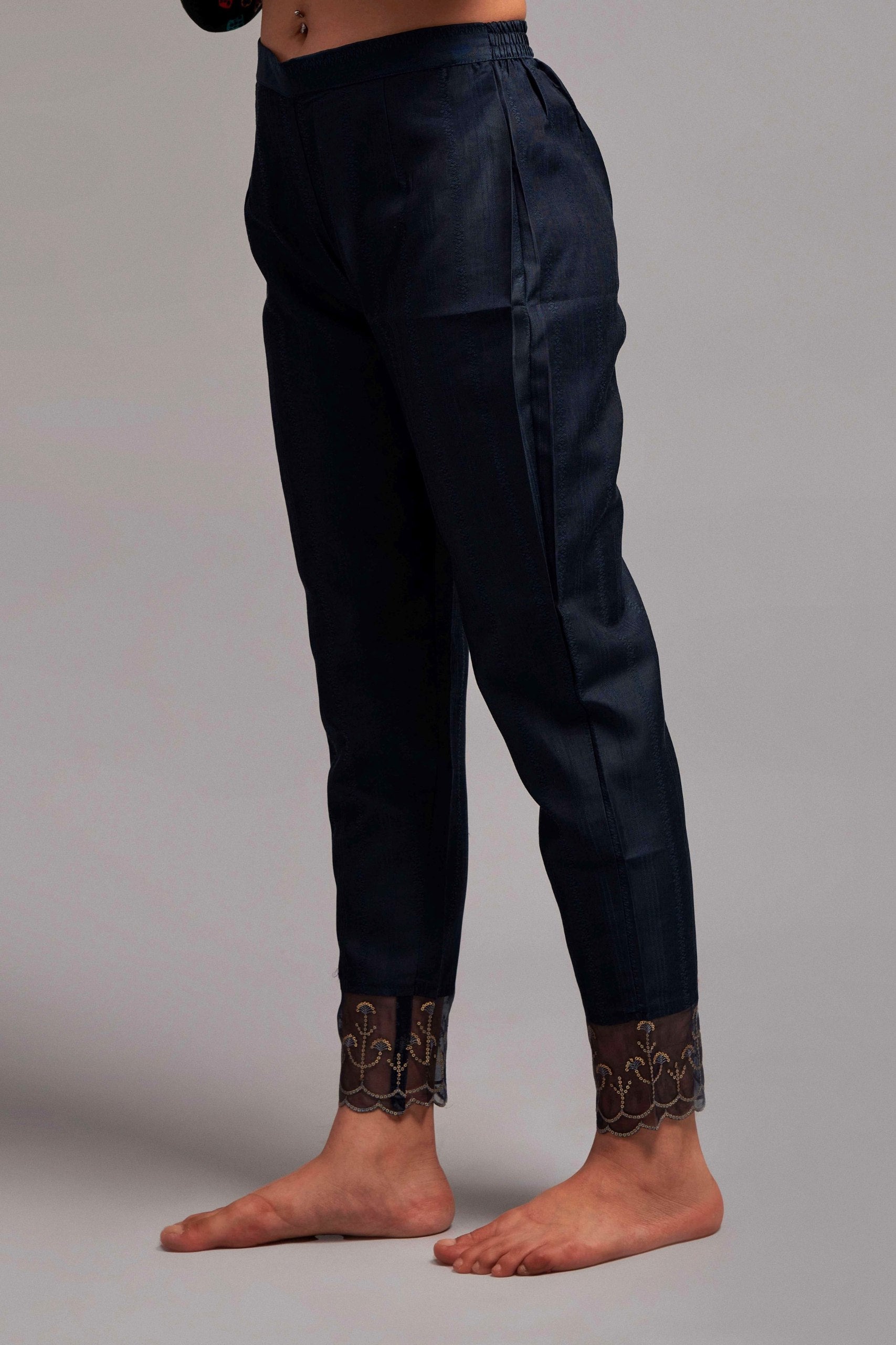 Tranquil Tides Glamour Teal Chinon Silk Salwar Suit