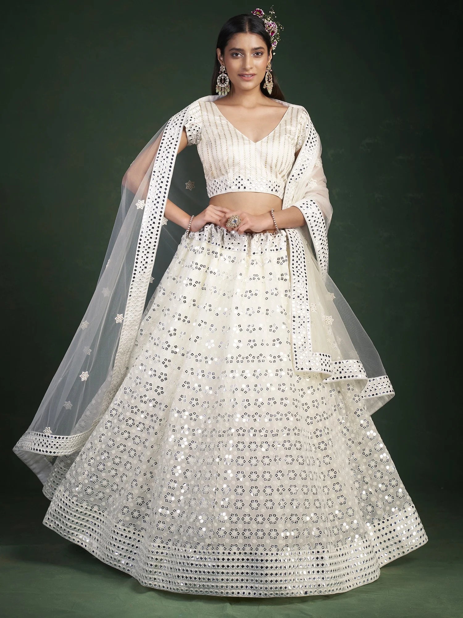 Celestial Sparkle Georgette Lehenga